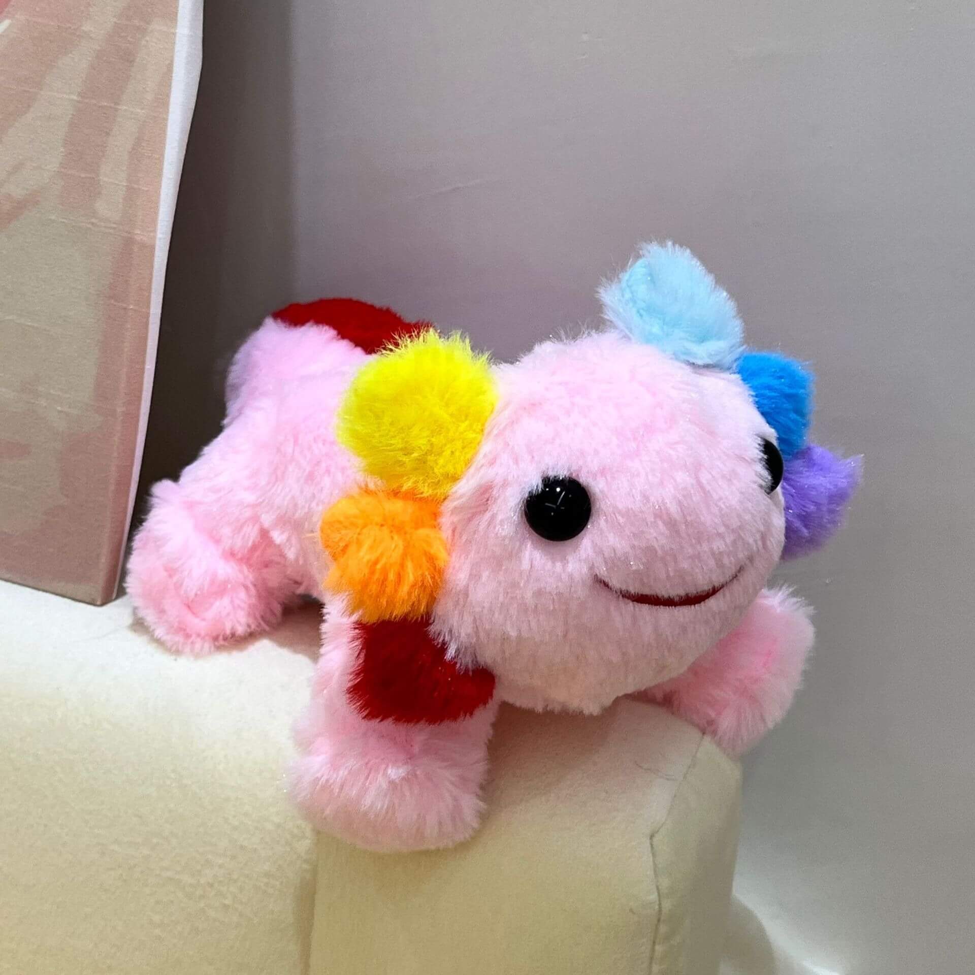 Wholesale 25CM Cute Furry Mexican Rainbow Axolotl Plush Keychain Multi Colors Soft Stuffed Salamander Peluche Kids Gift 13