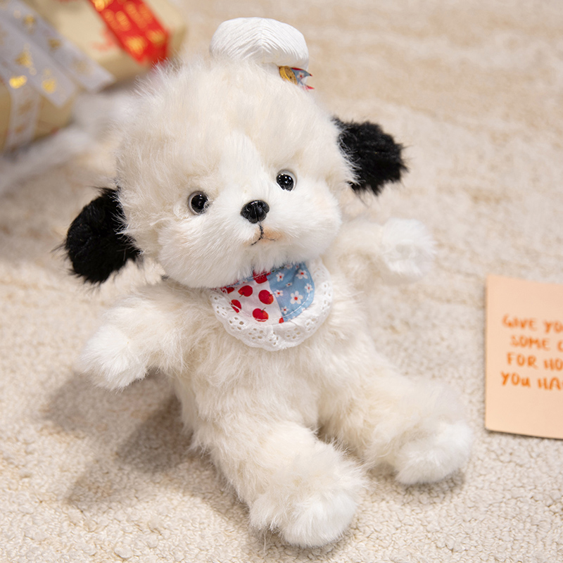 Adorable Bibbed Puppy Plush Toy - Soft Stuffed Dog Doll with Cute Detachable Bib, Perfect for Kids Toddlers Baby Boys 13