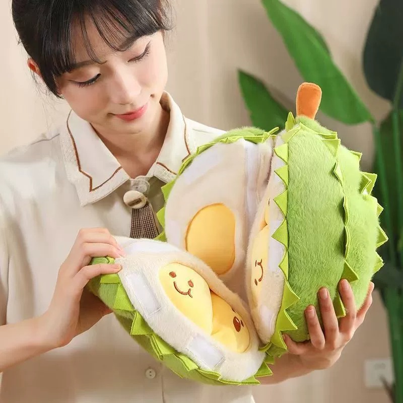 Lindo peluche de durian de 25 cm: almohada suave con forma de fruta y adorable diseño puntiagudo, decoración de peluche verde para acurrucarse. 16