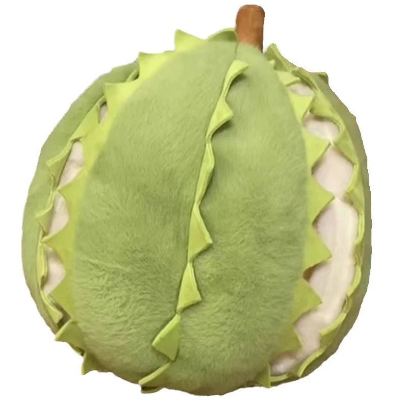 Lindo peluche de durian de 25 cm: almohada suave con forma de fruta y adorable diseño puntiagudo, decoración de peluche verde para acurrucarse. 13