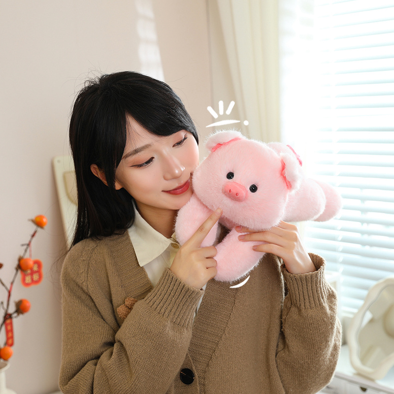 Lying Down Pig Plush Toy - Soft Stuffed Pig Doll for Kids/Decor 13