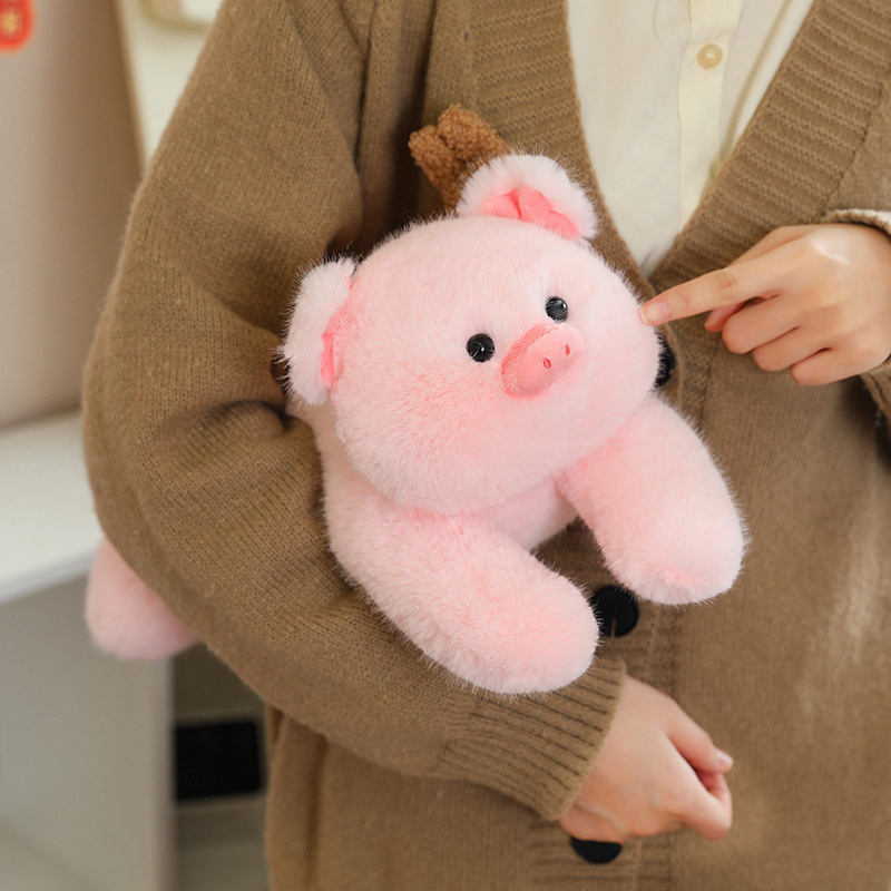 Lying Down Pig Plush Toy - Soft Stuffed Pig Doll for Kids/Decor 15