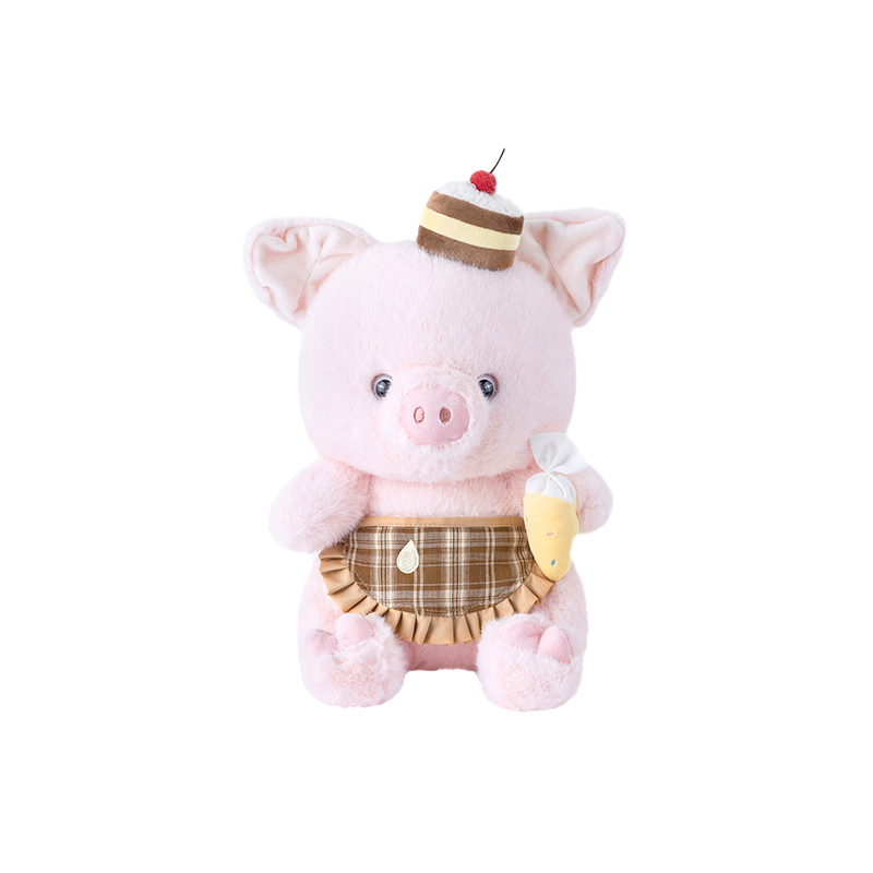 Cute Pink Pig Pastry Chef Plush Doll - Soft Stuffed Animal Toy 11
