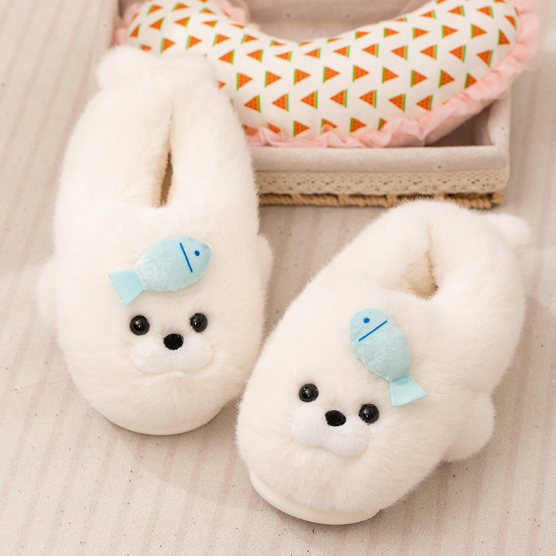 Plush Seal Slippers - Soft Fuzzy Indoor Home Slippers for Warm Comfort 12