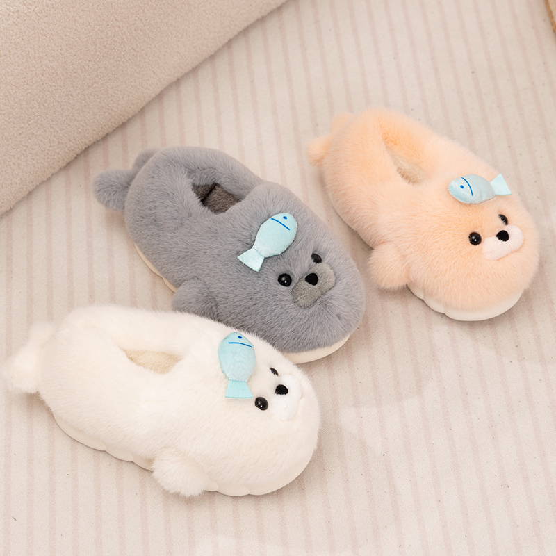 Plush Seal Slippers - Soft Fuzzy Indoor Home Slippers for Warm Comfort 17