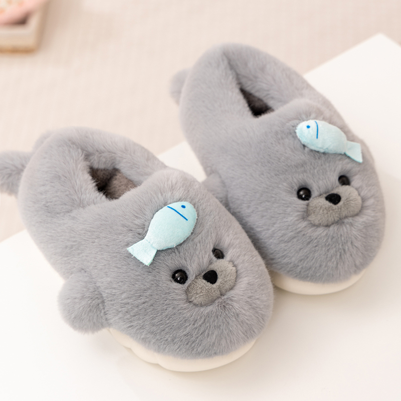 Plush Seal Slippers - Soft Fuzzy Indoor Home Slippers for Warm Comfort 16