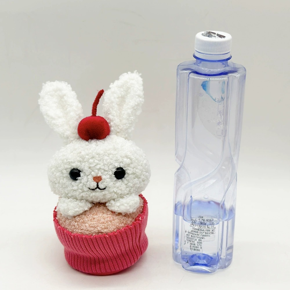 18cm Cute White Bunny Plush Toy in Cupcake Design with Cherry Decoration, 18cm Soft Stuffed Animal Adorable Rabbit Plush 17