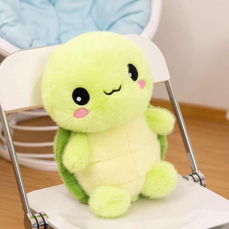 Soft and Cuddly Green-Haired Big-Eyed Turtle Plush Toy – Adorable Stuffed Animal for Kids Adults Home Decoration 13