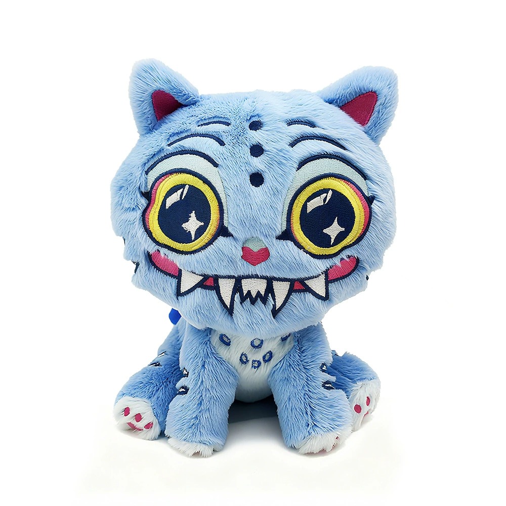 Peluche de tigre de 18 cm, inspirado en los Cazadores de Demonios del K-pop. Gato monstruo azul de peluche. Adorable y espeluznante peluche de ojos grandes. 20