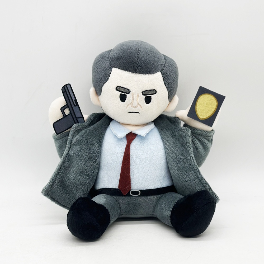 19cm The Naked Gun Plush Detective Plush Toy - Police Officer Stuffed Doll with Gun & Badge, Collectible Figure for Fans 15