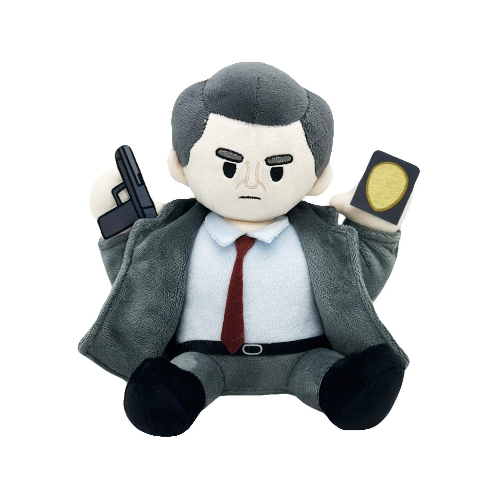 19cm The Naked Gun Plush Detective Plush Toy - Police Officer Stuffed Doll with Gun & Badge, Collectible Figure for Fans 14