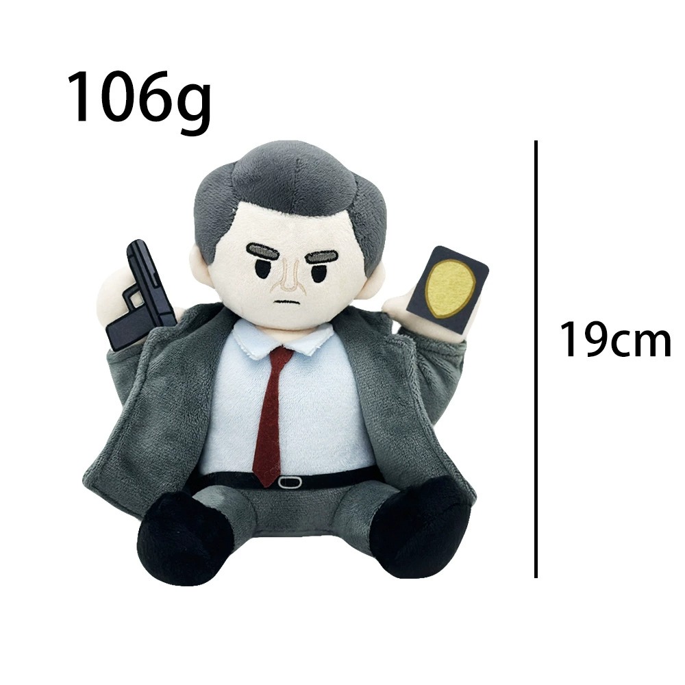 19cm The Naked Gun Plush Detective Plush Toy - Police Officer Stuffed Doll with Gun & Badge, Collectible Figure for Fans 19
