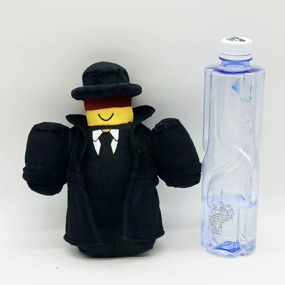Peluche Mystery Man de la mafia abandonnée - Figurine style LEGO en trench-coat noir - Forsaken Peluches 19