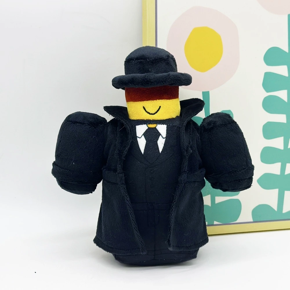 Peluche Mystery Man de la mafia abandonnée - Figurine style LEGO en trench-coat noir - Forsaken Peluches 1