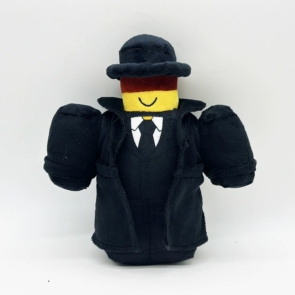Peluche Mystery Man de la mafia abandonnée - Figurine style LEGO en trench-coat noir - Forsaken Peluches 16