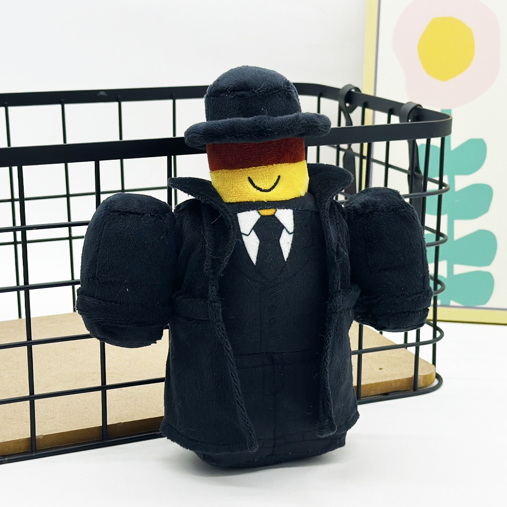 Peluche Mystery Man de la mafia abandonnée - Figurine style LEGO en trench-coat noir - Forsaken Peluches 15