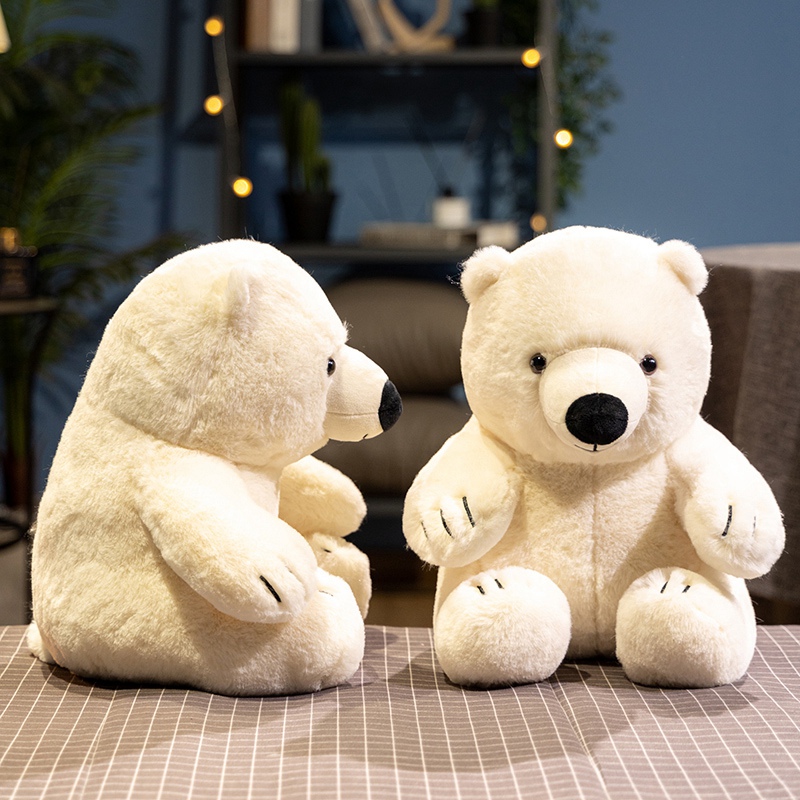 Soft Fluffy Polar Bear Plush Toy - High-Quality Stuffed Arctic Bear Doll with Smooth Edge Craftsmanship, Lightweight Des 15
