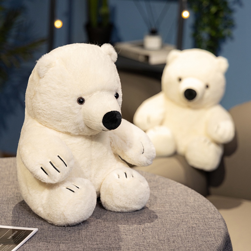 Soft Fluffy Polar Bear Plush Toy - High-Quality Stuffed Arctic Bear Doll with Smooth Edge Craftsmanship, Lightweight Des 11