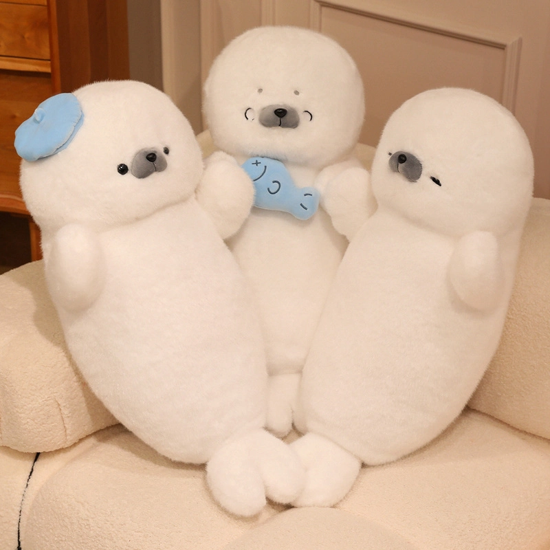 Adorable Beady-Eyed Seal Plush Toy - Ultra-Soft Stuffed Seal Doll with Cute Beady Eyes, Fluffy Plush Fabric Safe for Kid 1