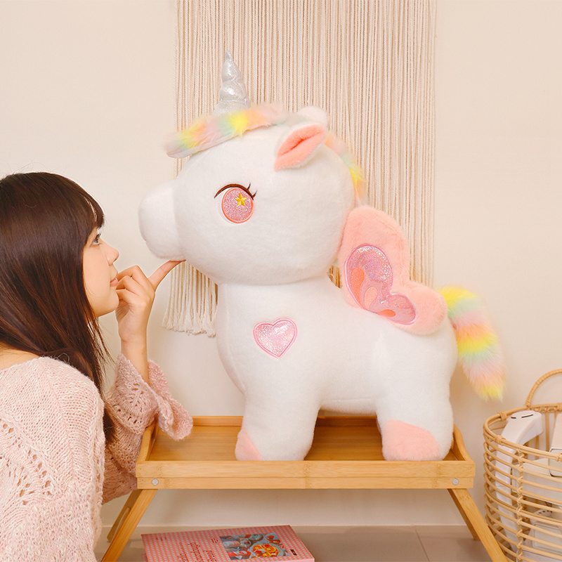 Cute Pink & Blue Unicorn Plush Toy - Plush Stuffed Design with Exquisite Detailing, Soft Touch Texture, Fantasy-Themed T 15