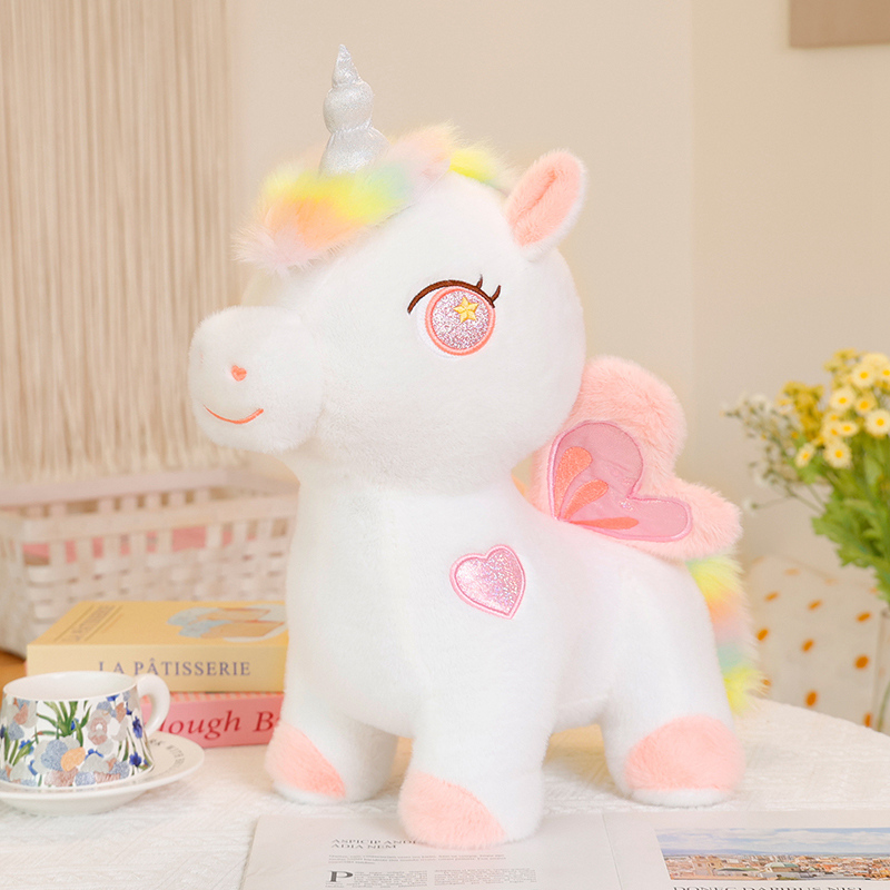 Cute Pink & Blue Unicorn Plush Toy - Plush Stuffed Design with Exquisite Detailing, Soft Touch Texture, Fantasy-Themed T 14
