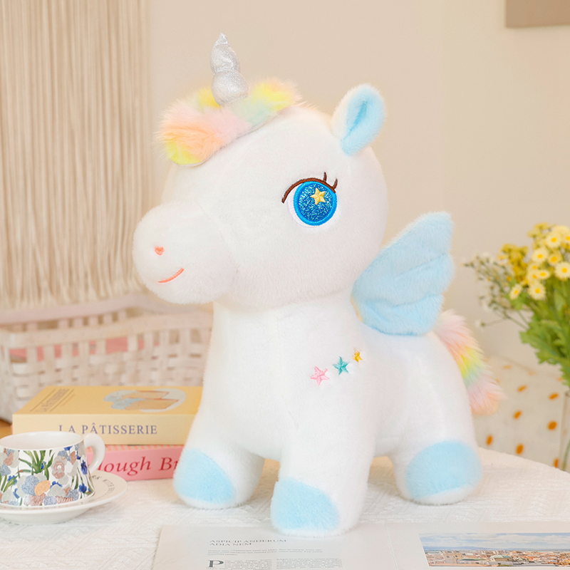 Cute Pink & Blue Unicorn Plush Toy - Plush Stuffed Design with Exquisite Detailing, Soft Touch Texture, Fantasy-Themed T 12