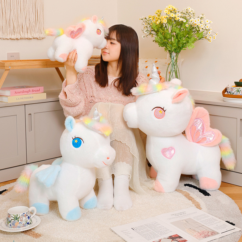 Cute Pink & Blue Unicorn Plush Toy - Plush Stuffed Design with Exquisite Detailing, Soft Touch Texture, Fantasy-Themed T 13