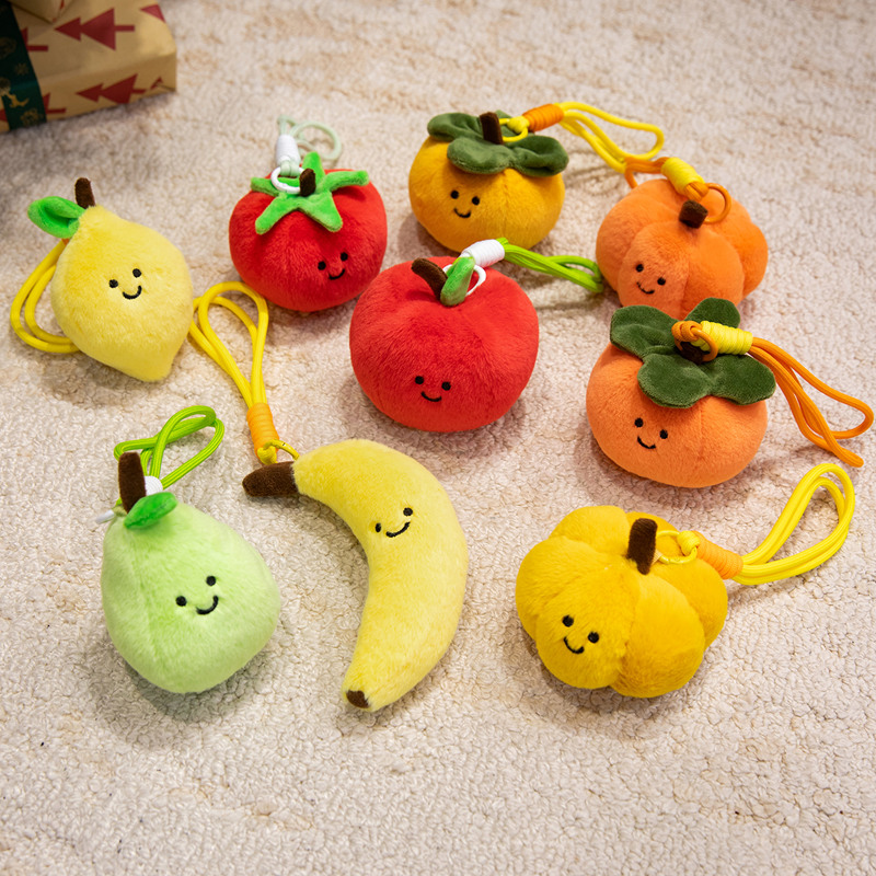Adorable Fruit & Veg Plush Keychain - Soft Stuffed Design, Food-Themed Accessory for All Ages, Key Organizer & Bag Penda 11