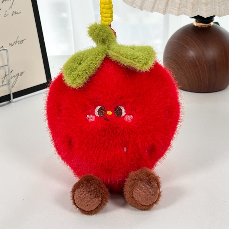 Cute Fruit Plush Keychain - Soft Strawberry Stuffed Key Ring, Fruit-Themed Key Charm for All Ages, Bag Pendant & Gift fo 14