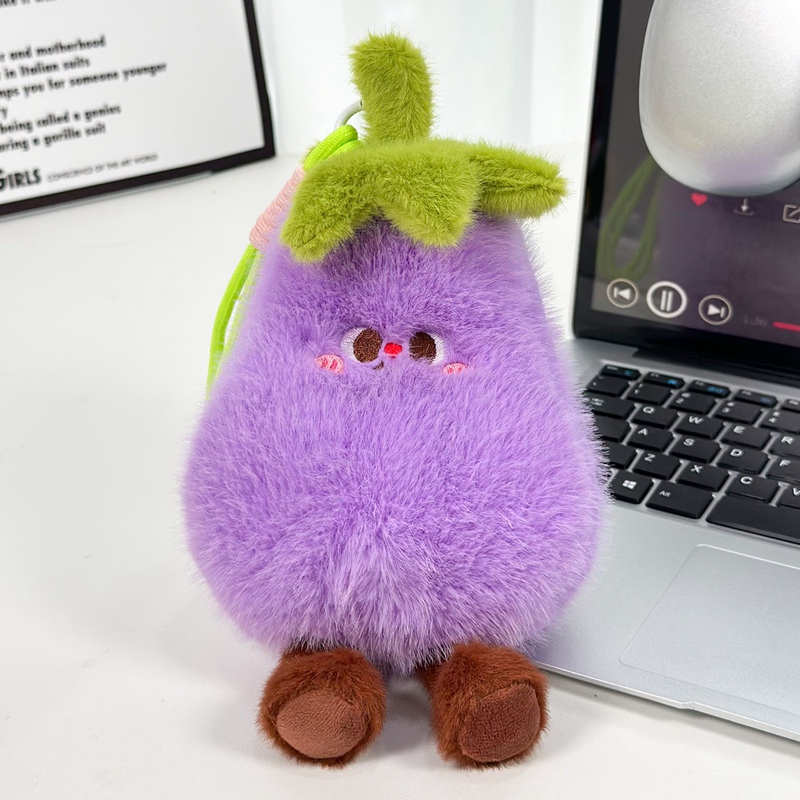 Cute Fruit Plush Keychain - Soft Strawberry Stuffed Key Ring, Fruit-Themed Key Charm for All Ages, Bag Pendant & Gift fo 16