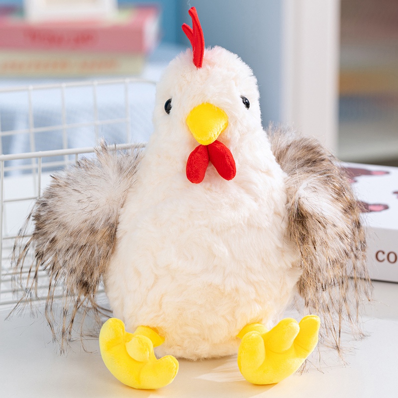 Adorable Large Rooster Plush Doll - Soft Stuffed Chicken Toy for Kids Adults Home Decoration & Gift 12