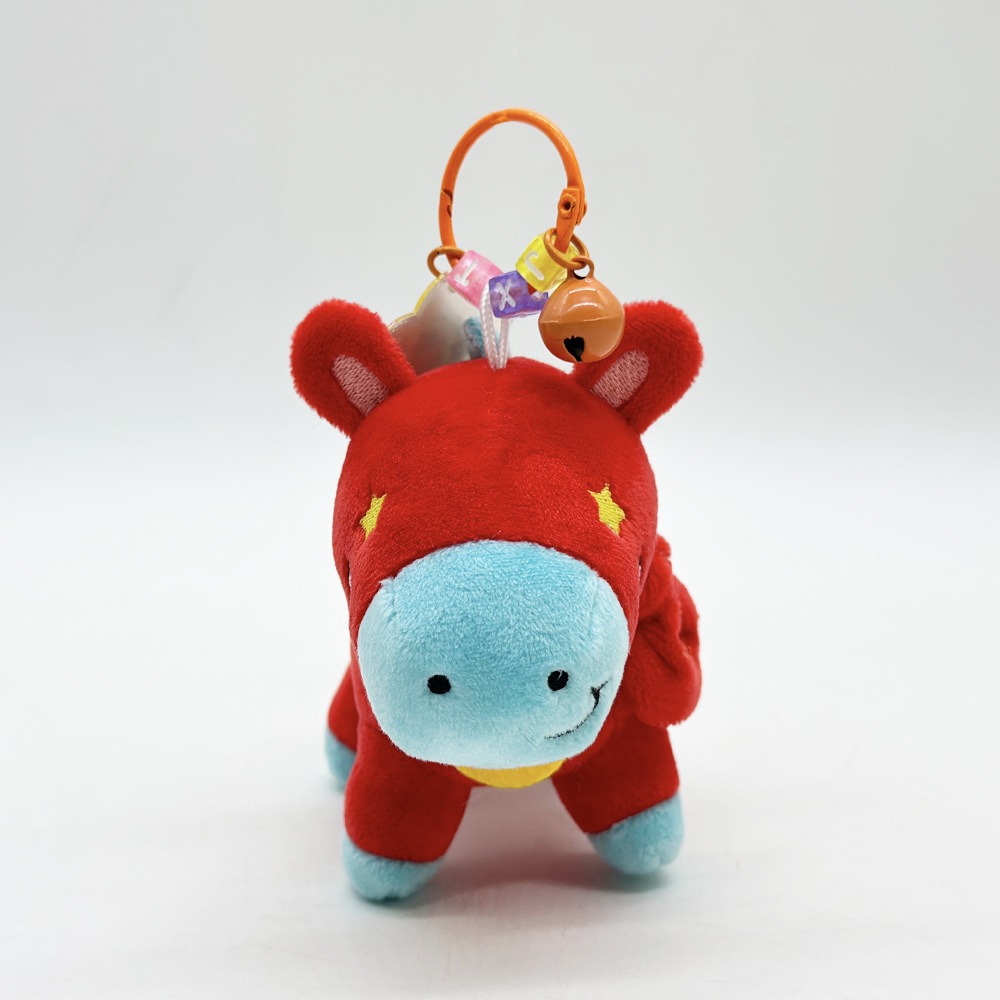 Cute Plush Horse Keychain - 10cm Red & Blue Cartoon Pony Stuffed Animal Keyring with Bell, Kawaii Bag Charm Gift for Kid 17