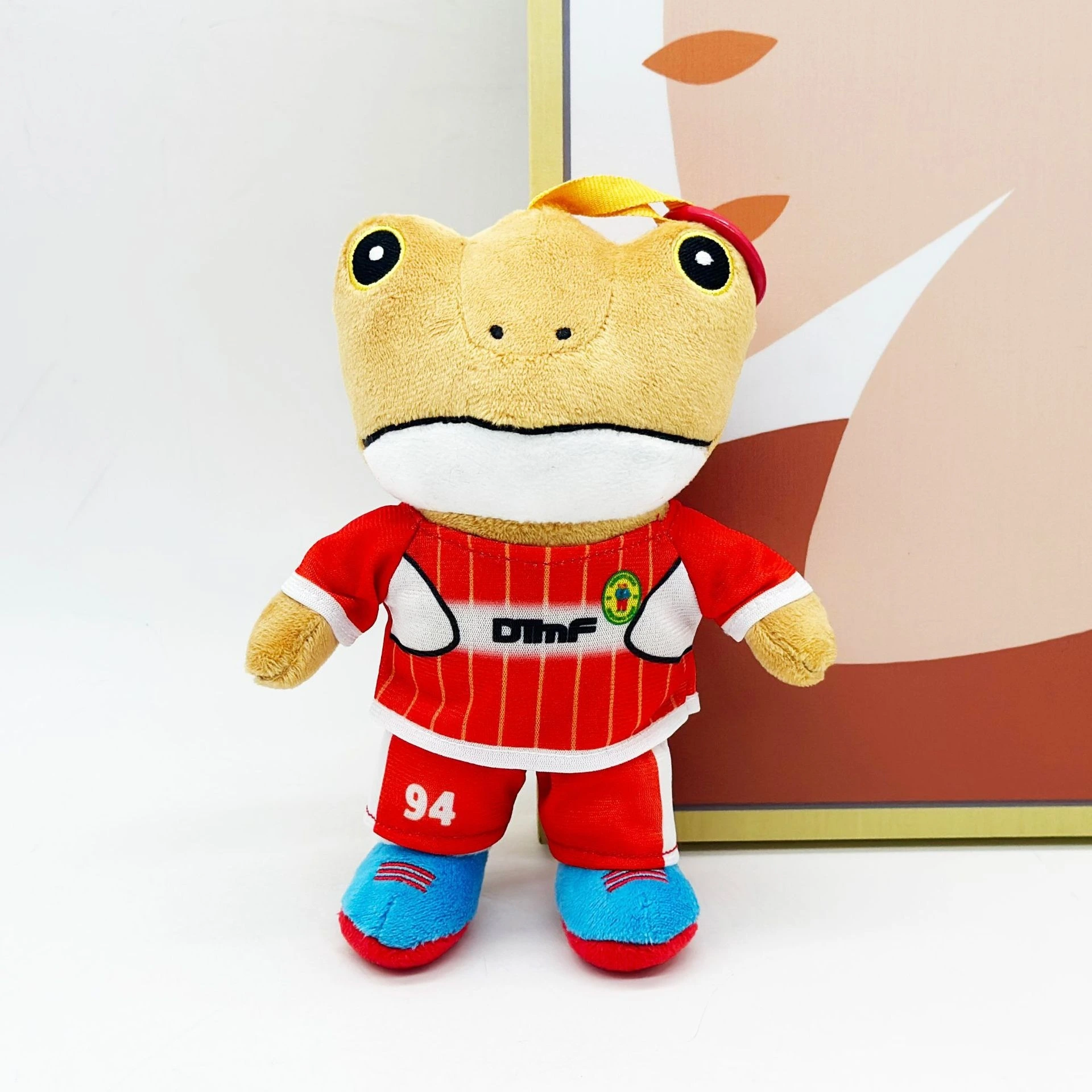 20cm Sapo Concho Toy Bad Bunny  Cute Frog Plush Toy in Red Sports Jersey Keychain Rana De Bad Bunny Peluche 1