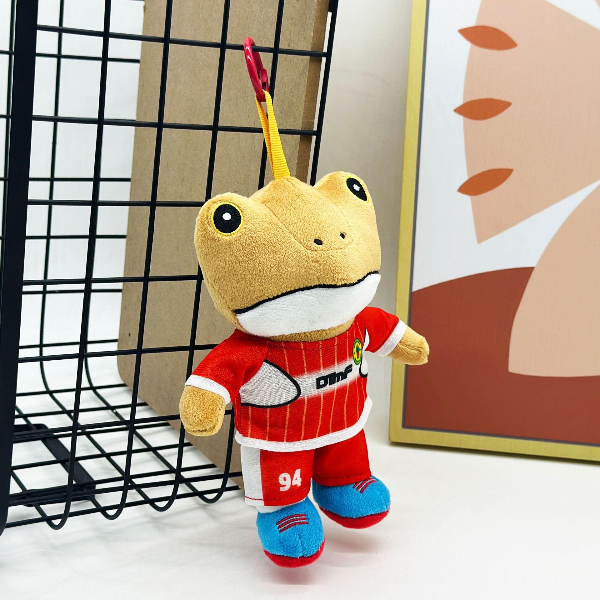 20cm Sapo Concho Toy Bad Bunny  Cute Frog Plush Toy in Red Sports Jersey Keychain Rana De Bad Bunny Peluche 13