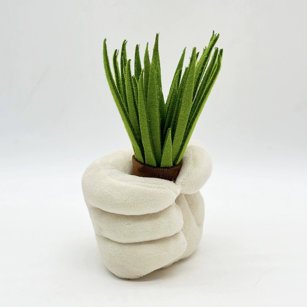 Забавная плюшевая настольная кашпо высотой 16 см с искусственным суккулентом — милый декоративный элемент для дома, офиса и оригинальный подарок. 15
