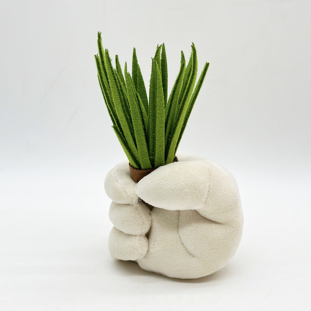 Забавная плюшевая настольная кашпо высотой 16 см с искусственным суккулентом — милый декоративный элемент для дома, офиса и оригинальный подарок. 18