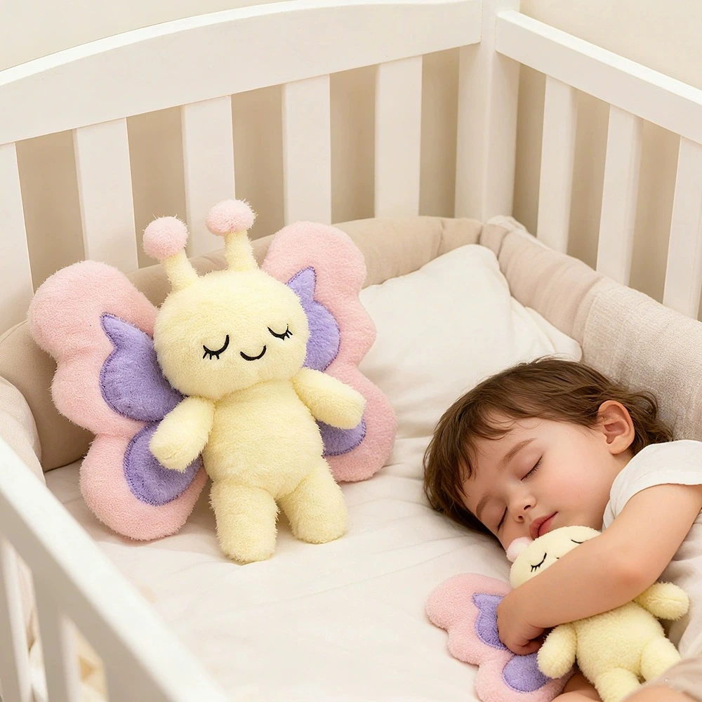 Cute Plush Butterfly Stuffed Animal - Soft Pastel Winged Toy with Closed Eyes, Adorable Decor for Kids &amp; Nursery, Perfec 1