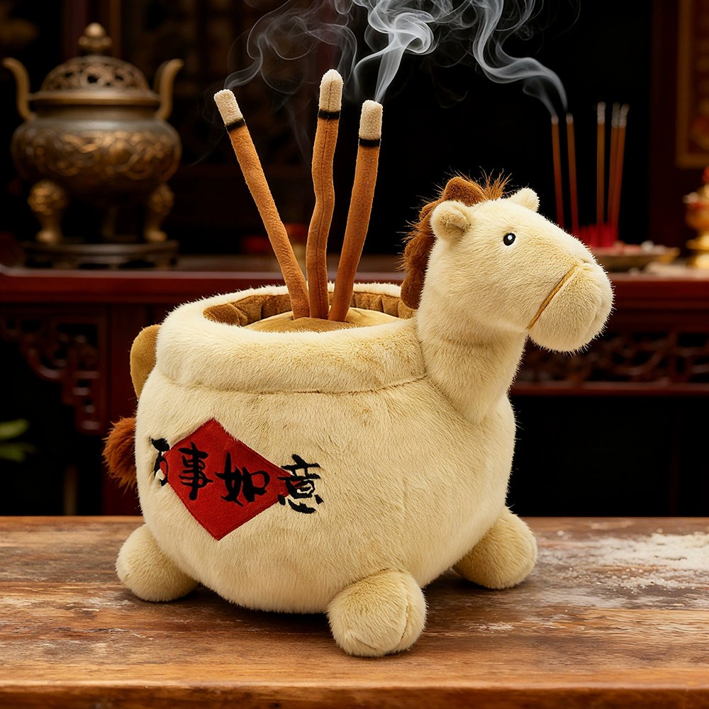 Plush Horse Treasure Pot Decor - 'Wealth Rolls In' Fortune-Bringing Mascot with Storage, Cute Feng Shui Plush Toy 11