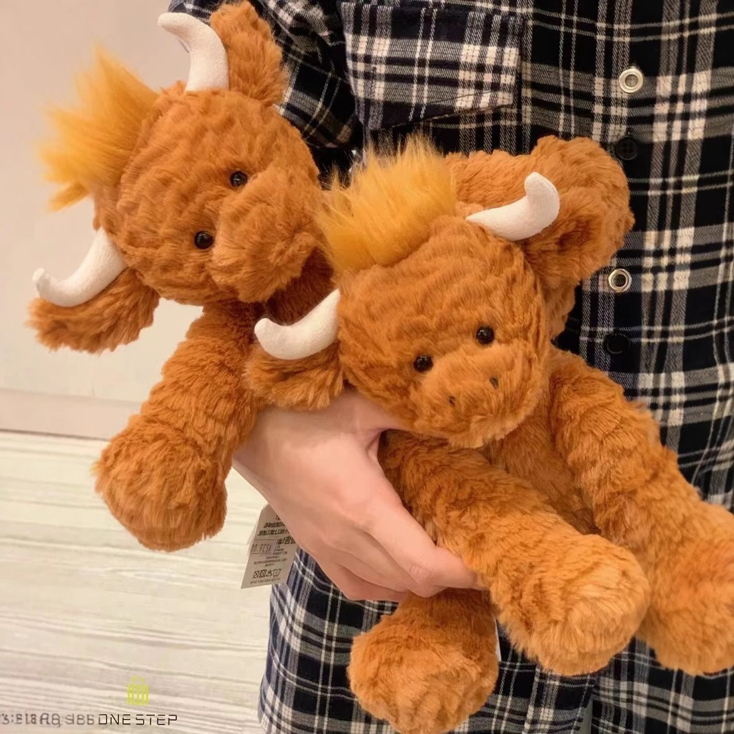 26cm Bulk Highland Cow Stuffed Animal Plush Super Soft Cute PP Cotton Filling Doll Wave Curly Internet Gift 13