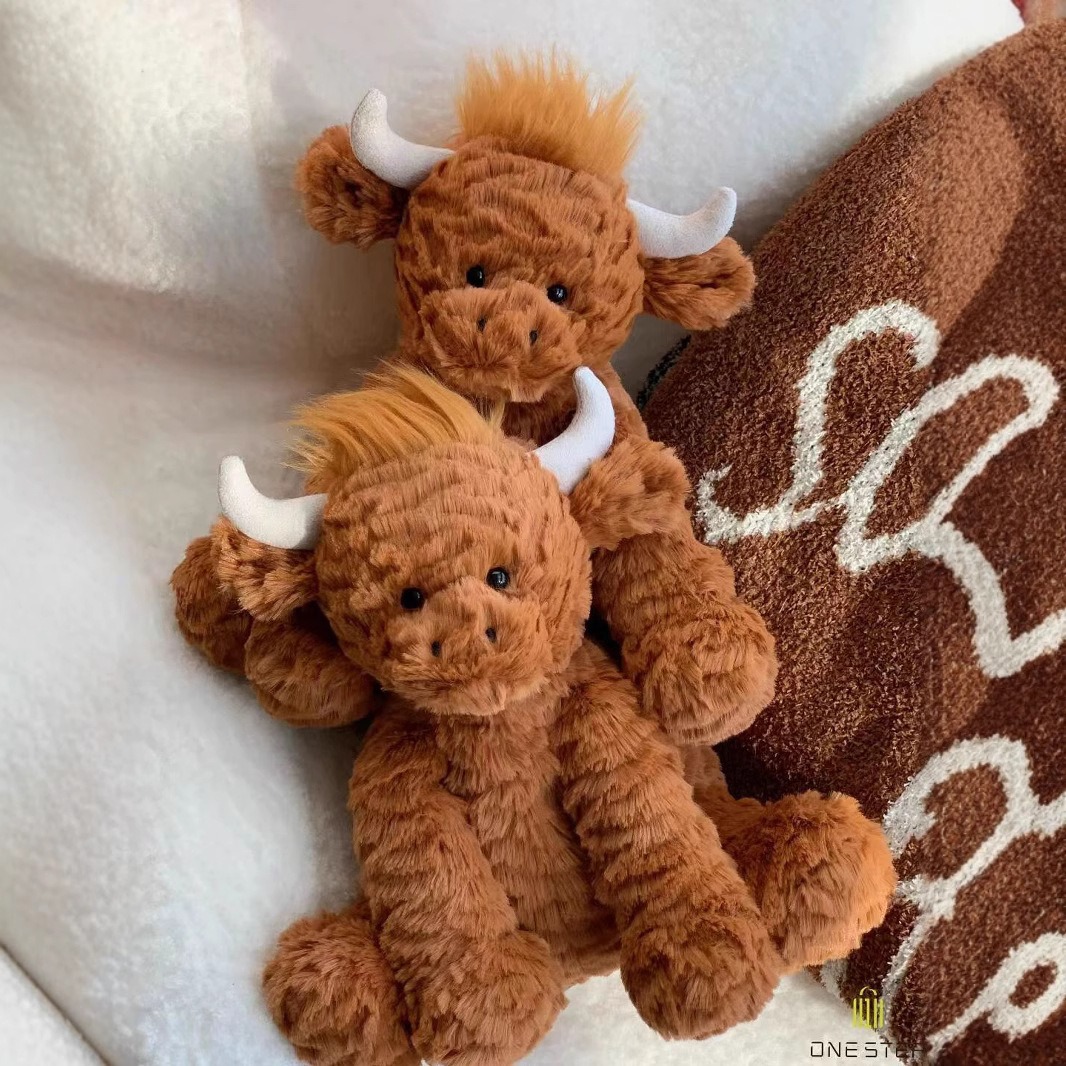 26cm Bulk Highland Cow Stuffed Animal Plush Super Soft Cute PP Cotton Filling Doll Wave Curly Internet Gift 10