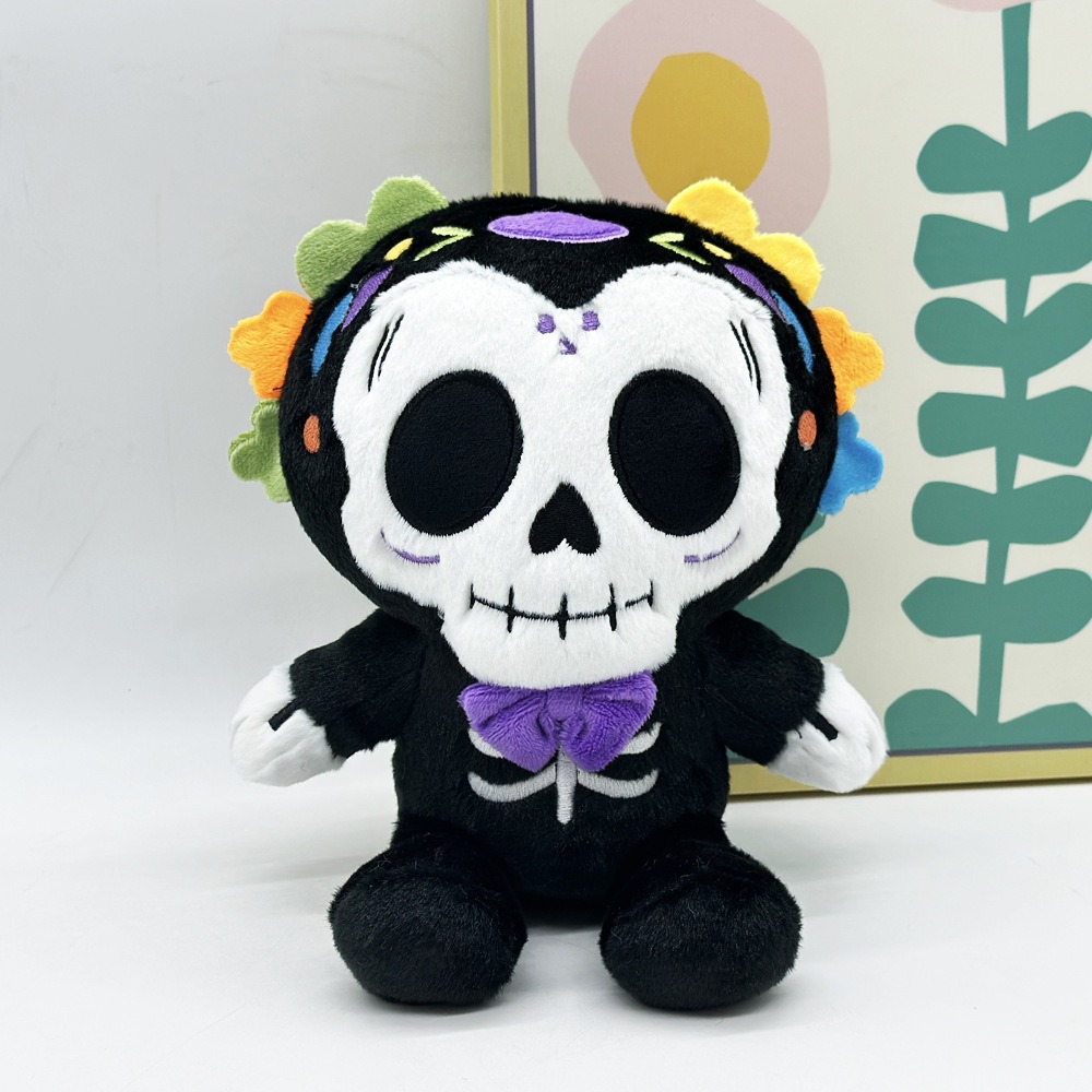 19CM Halloween Plush Toys Set - Panda Dog & Day of the Dead Skeleton Stuffed Animals for Holiday Decor & Gifts 11