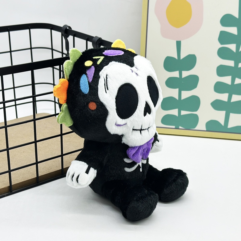 19CM Halloween Plush Toys Set - Panda Dog & Day of the Dead Skeleton Stuffed Animals for Holiday Decor & Gifts 15