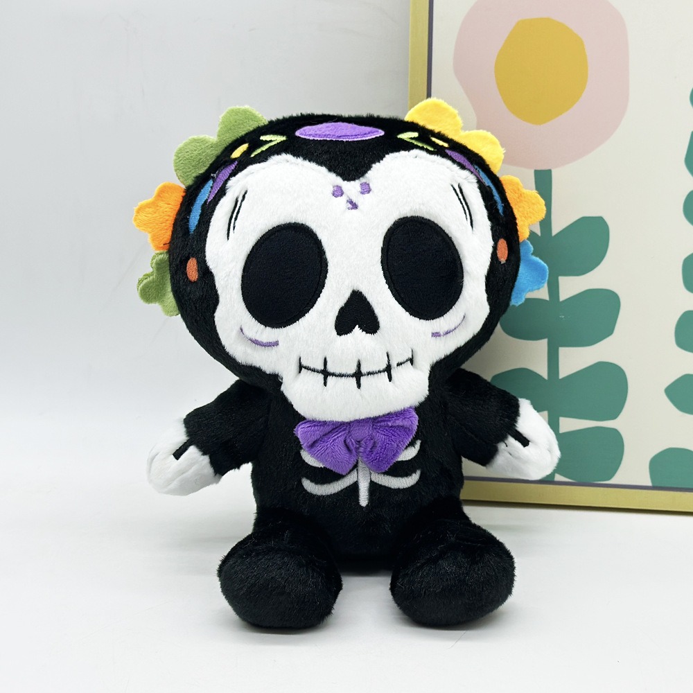 19CM Halloween Plush Toys Set - Panda Dog & Day of the Dead Skeleton Stuffed Animals for Holiday Decor & Gifts 13