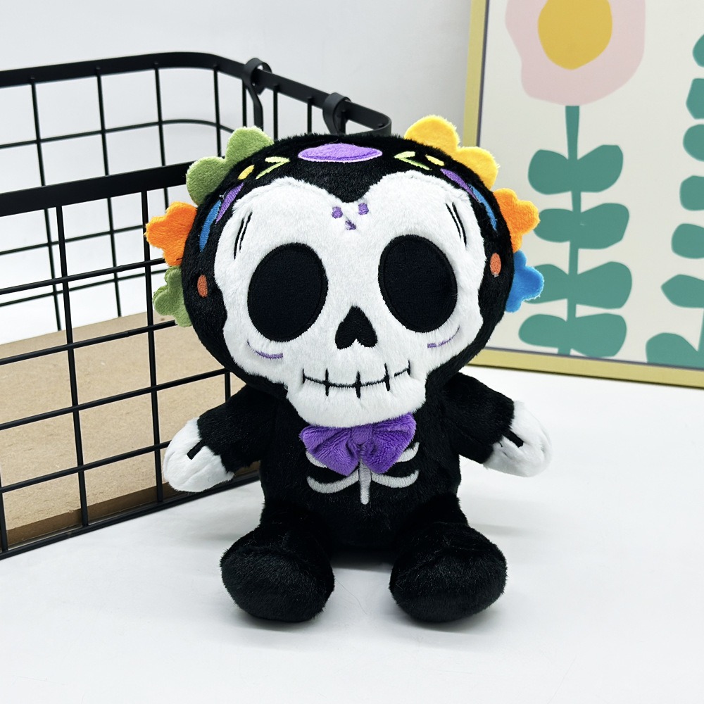 19CM Halloween Plush Toys Set - Panda Dog & Day of the Dead Skeleton Stuffed Animals for Holiday Decor & Gifts 14