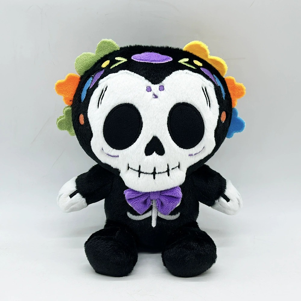 19CM Halloween Plush Toys Set - Panda Dog & Day of the Dead Skeleton Stuffed Animals for Holiday Decor & Gifts 16