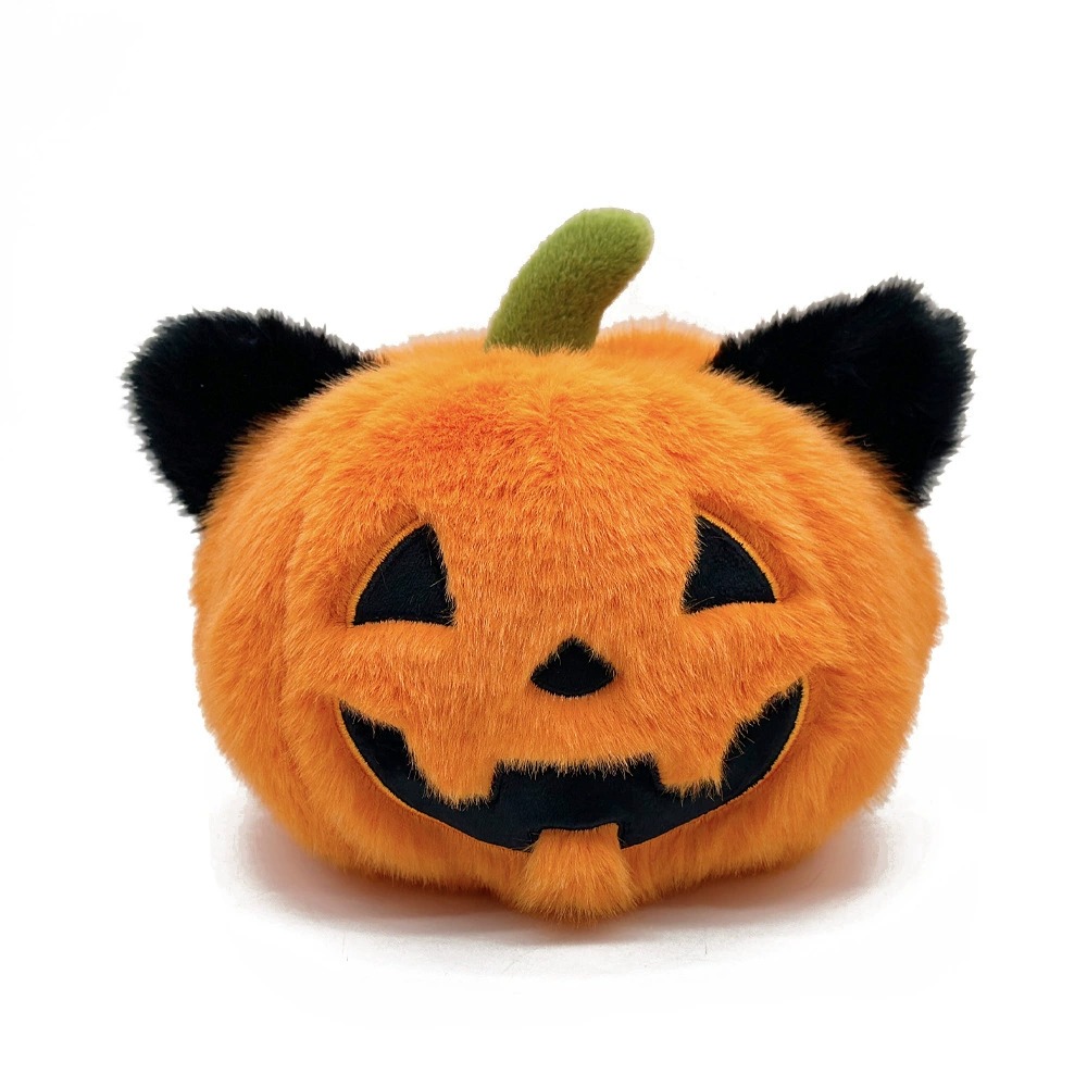 16cm Halloween Cat Ear Pumpkin Plush Toy - Cute Jack-o'-Lantern Stuffed Doll for Festive Decor & Gift 15