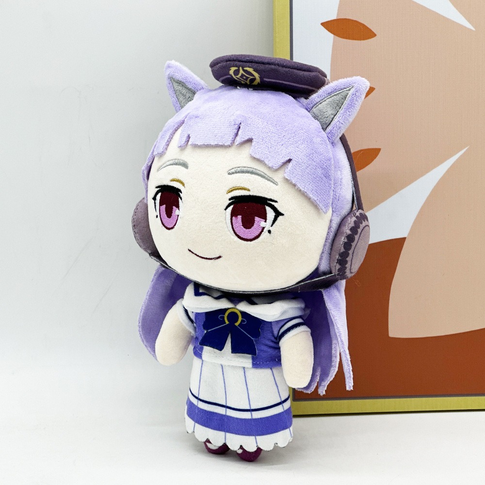 Peluche Uma Musume de 25 cm, adorable personaje inspirado en el anime, con pelo morado y diseño de orejas. 13