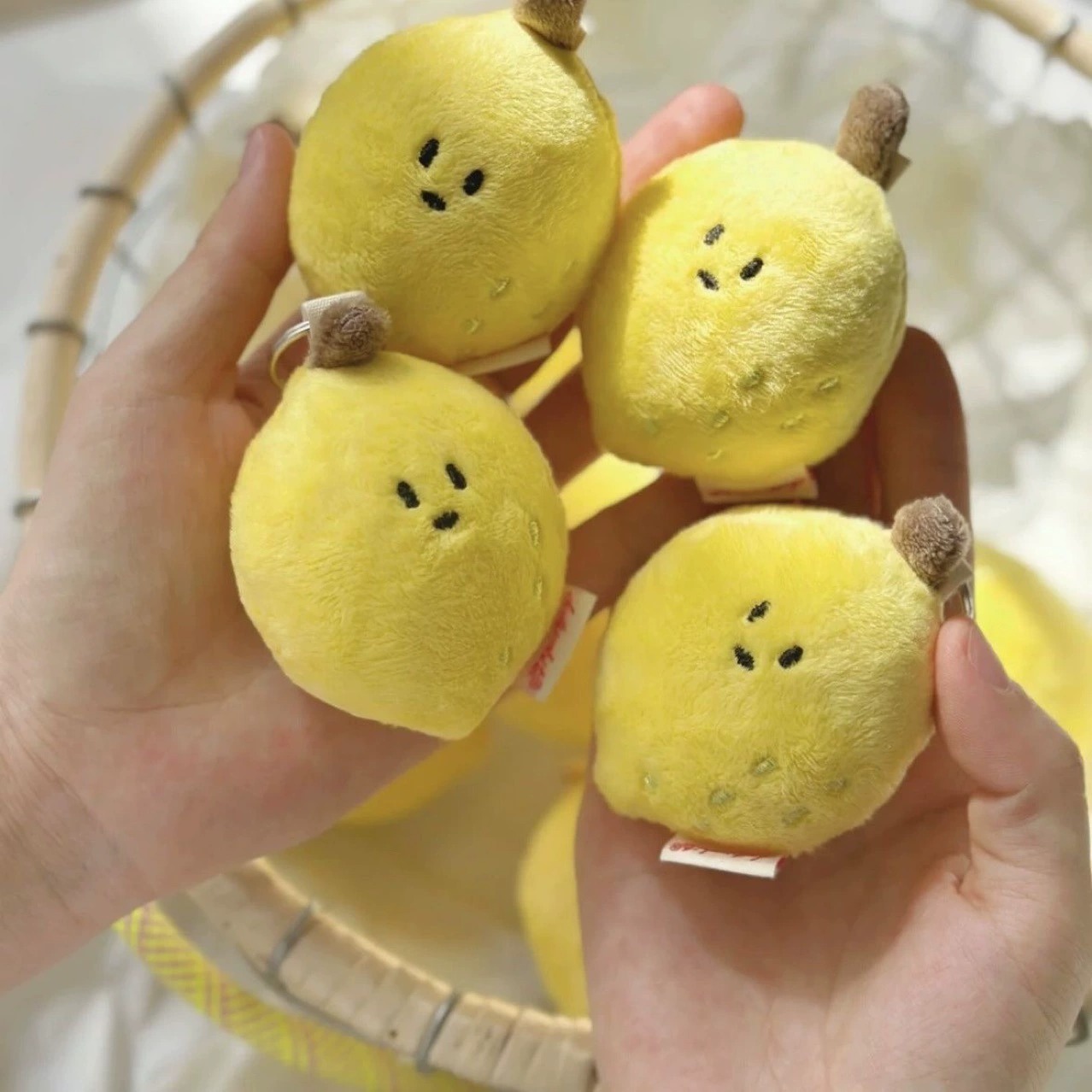 10cm Cute Lemon Plush Mini Dolls - Soft Stuffed Fruit Toys with Adorable Facial Expressions 10