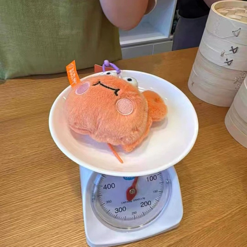 12cm Adorable Soft Plush Crab Keychain - Cultural & Creative Souvenir with Colorful Lanyard 12