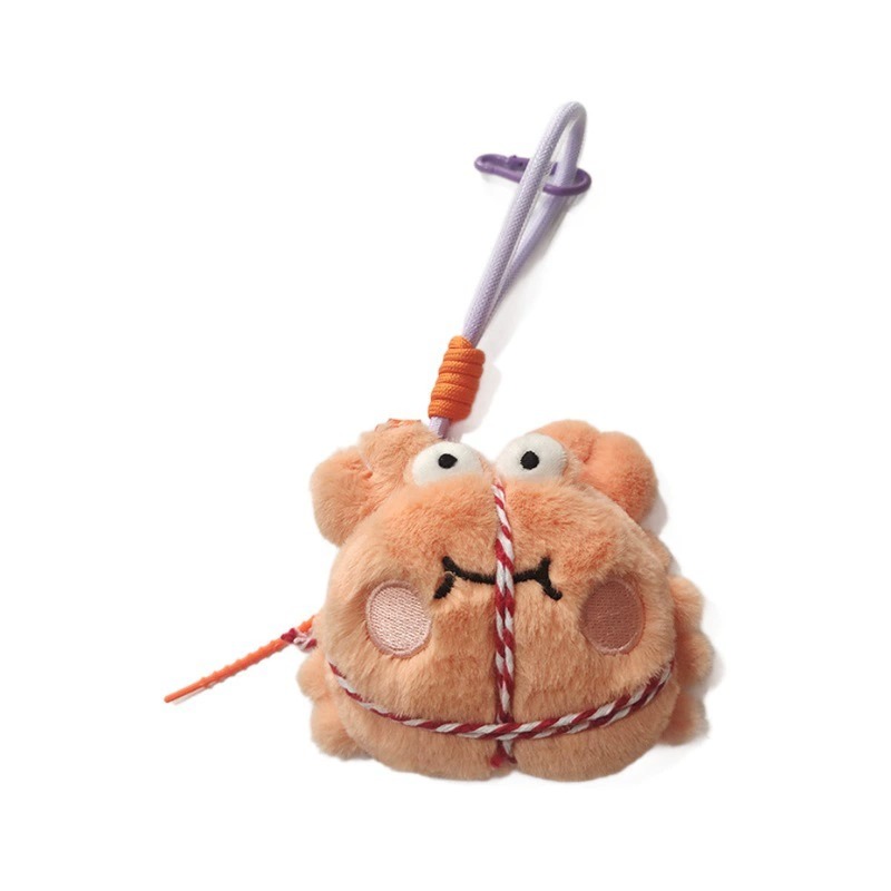 12cm Adorable Soft Plush Crab Keychain - Cultural & Creative Souvenir with Colorful Lanyard 10